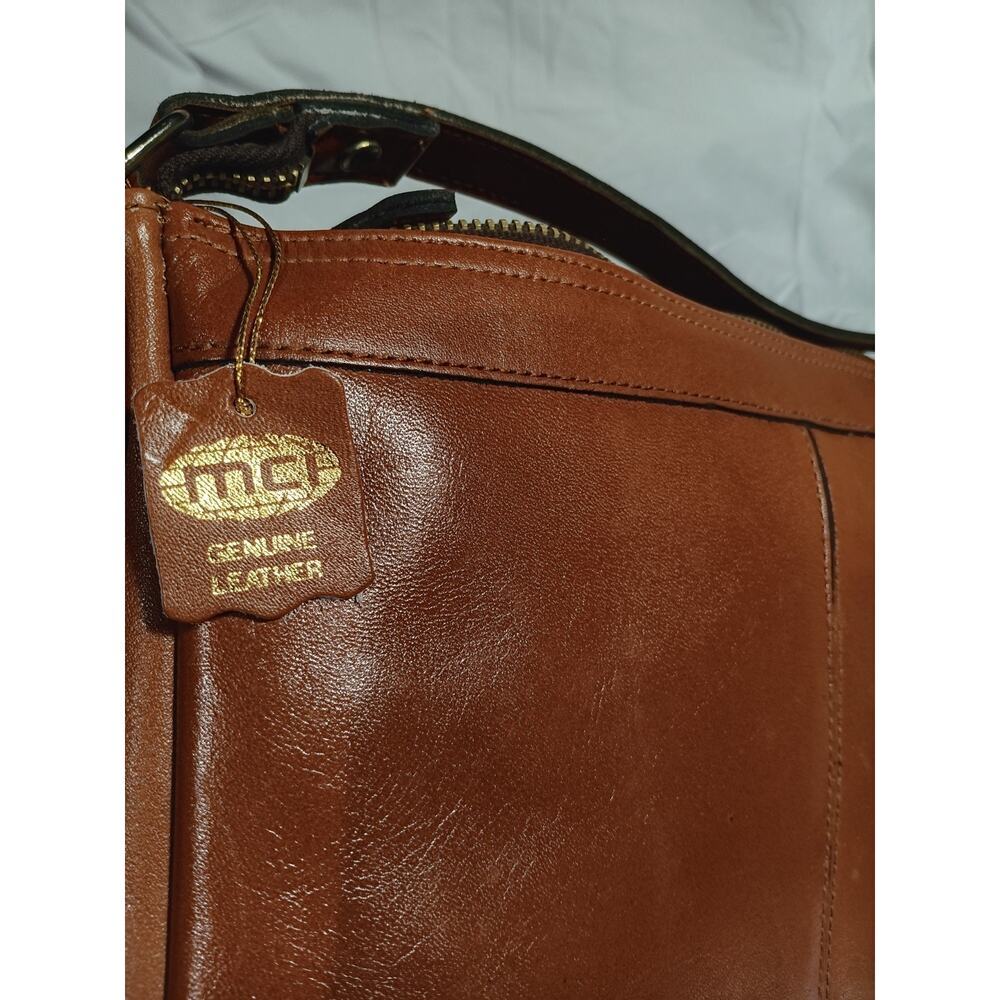 MCI Fine Handbags VTG Brown Leather Shoulder Bag Purse Made in Hong Kong NOS - Picture 5 of 6
